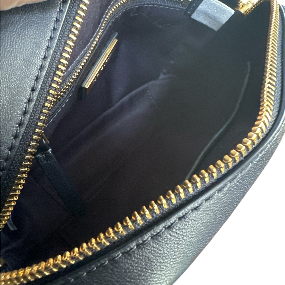 Tory Burch Floral Camera Crossbody Bag Black Nylon Leather Trim - Picture 9 of 12